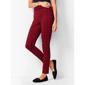 Talbots Ankle Snap Ponte Legging Buffalo Check Skinny Pants 3X Plus Size Plaid